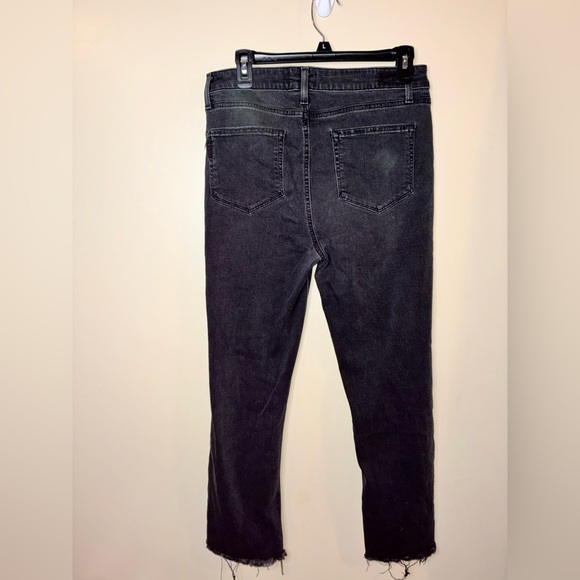 Paige Denim Jacqueline Straight Jeans Grunge Distressed Size 31 High Rise Crop - Picture 2 of 6